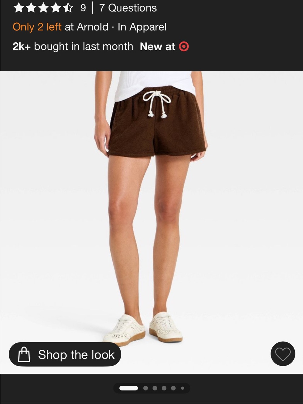 Auden Brown Drawstring Athletic Shorts with White Tie